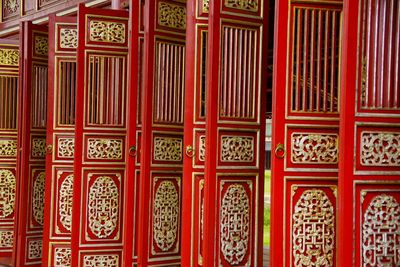 Red chinese doors at imperial palace