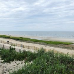 Scenic view of beach against sky