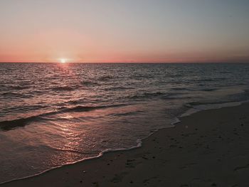 Scenic view of sea at sunset