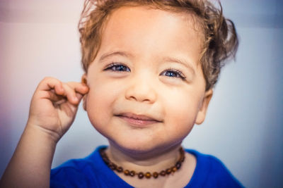 Portrait of cute boy smiling