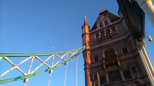 Low angle view of building against blue sky