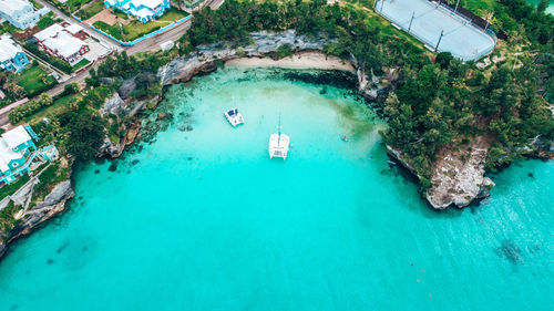 High angle view of beach