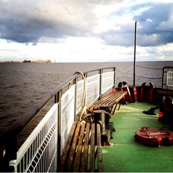 View of sea against cloudy sky