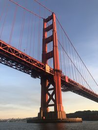 Low angle view of suspension bridge