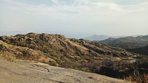 Scenic view of mountains against sky