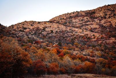 Scenic view of mountains against clear sky