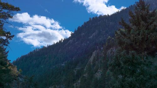 Low angle view of mountains against sky