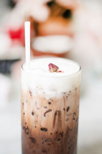 Close-up of coffee in glass