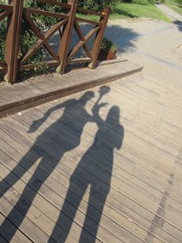 Shadow of tree on tiled floor