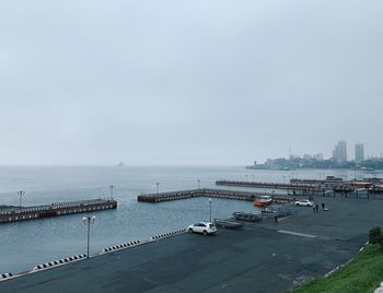 High angle view of sea against sky