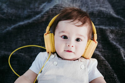 Close-up portrait of cute baby girl