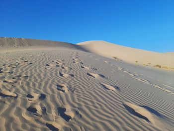 Pattern waves of sand dunes in desert