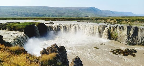 Scenic view of waterfall