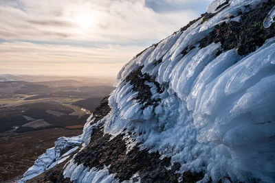 Scenic view of snowcapped mountain against sky