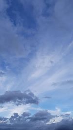 Low angle view of clouds in sky