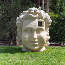 Close-up of statue in park