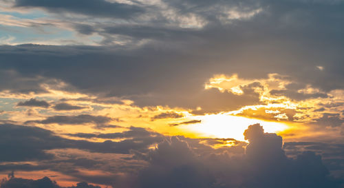 Low angle view of sky during sunset