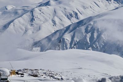Scenic view of snowcapped mountains