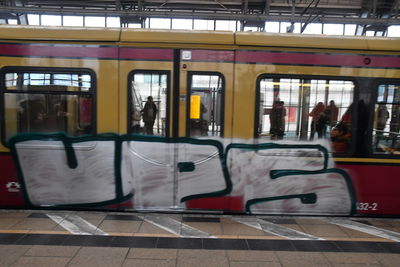 Train at railroad station platform