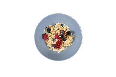 High angle view of breakfast served in bowl