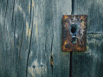 Close-up of old weathered door