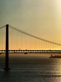 Suspension bridge over sea