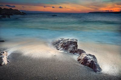 View of sea at sunset