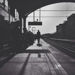 Railroad tracks in city