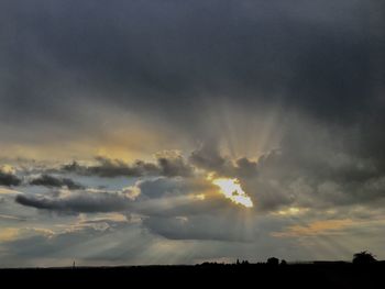 Scenic view of dramatic sky during sunset