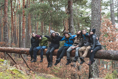 Group of people in forest