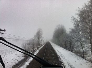 Railroad tracks in winter