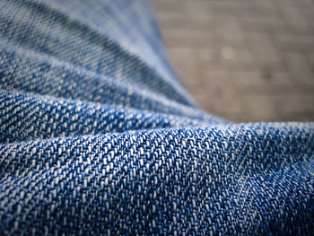 Close-up of blue denim