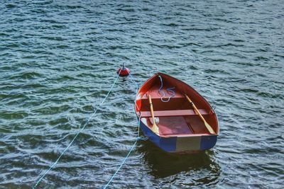 View of boat in sea