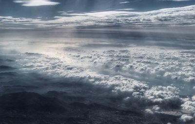 Aerial view of sea against sky