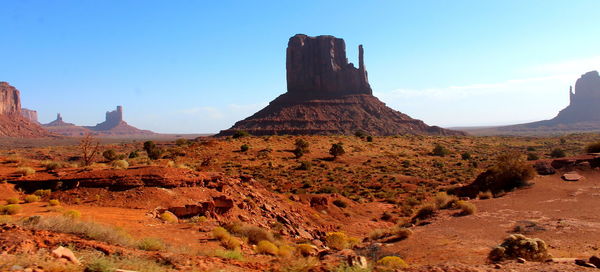 View of rock formations against sky