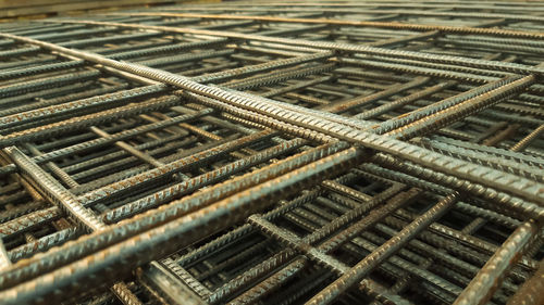 Full frame shot of metal at construction site