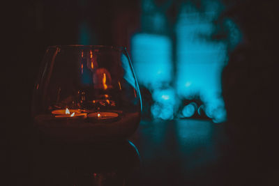 Close-up of lit candles