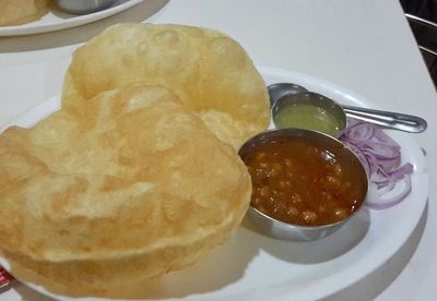 Close-up of food in plate on table