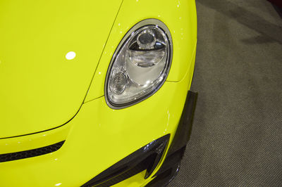 Close-up of yellow car