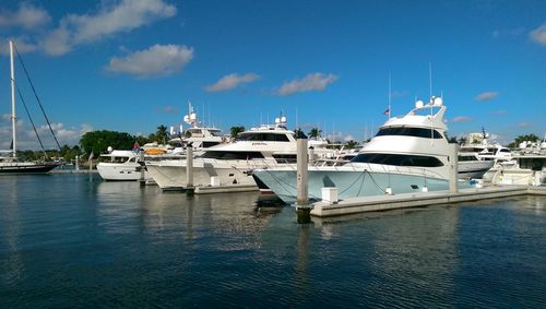 Boats in harbor