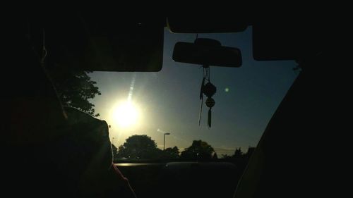 Sun shining through car window