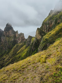 Scenic view of mountains against sky