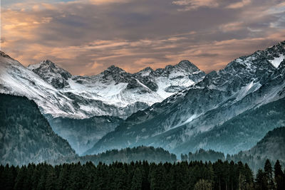 Scenic view of mountains against sky