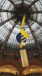 Low angle view of yellow umbrella