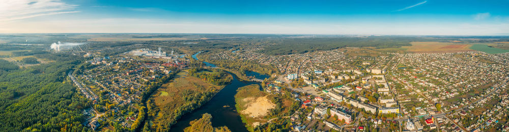 Aerial view of landscape against sky