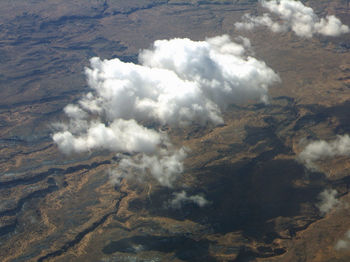 Aerial view of clouds over landscape