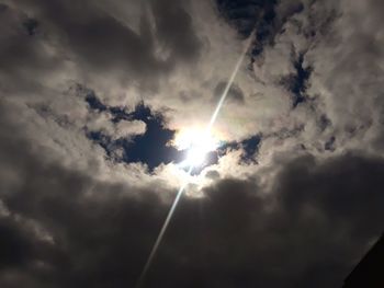 Low angle view of vapor trail in sky