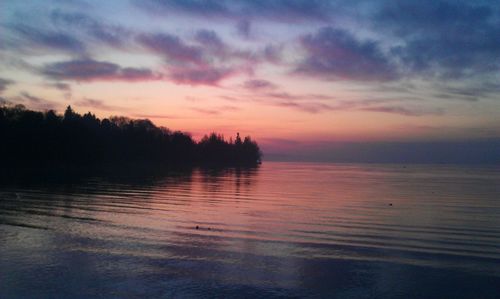 Scenic view of sunset over sea