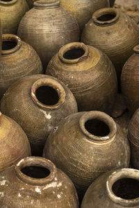 Close up of clay pots