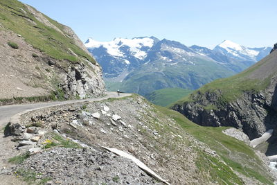 Scenic view of mountains against clear sky